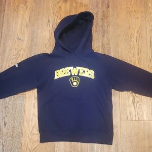 MLB - Stitches - Boys - Medium - Long Sleeve- Hoodie- Cotton/Polyester - Brewers